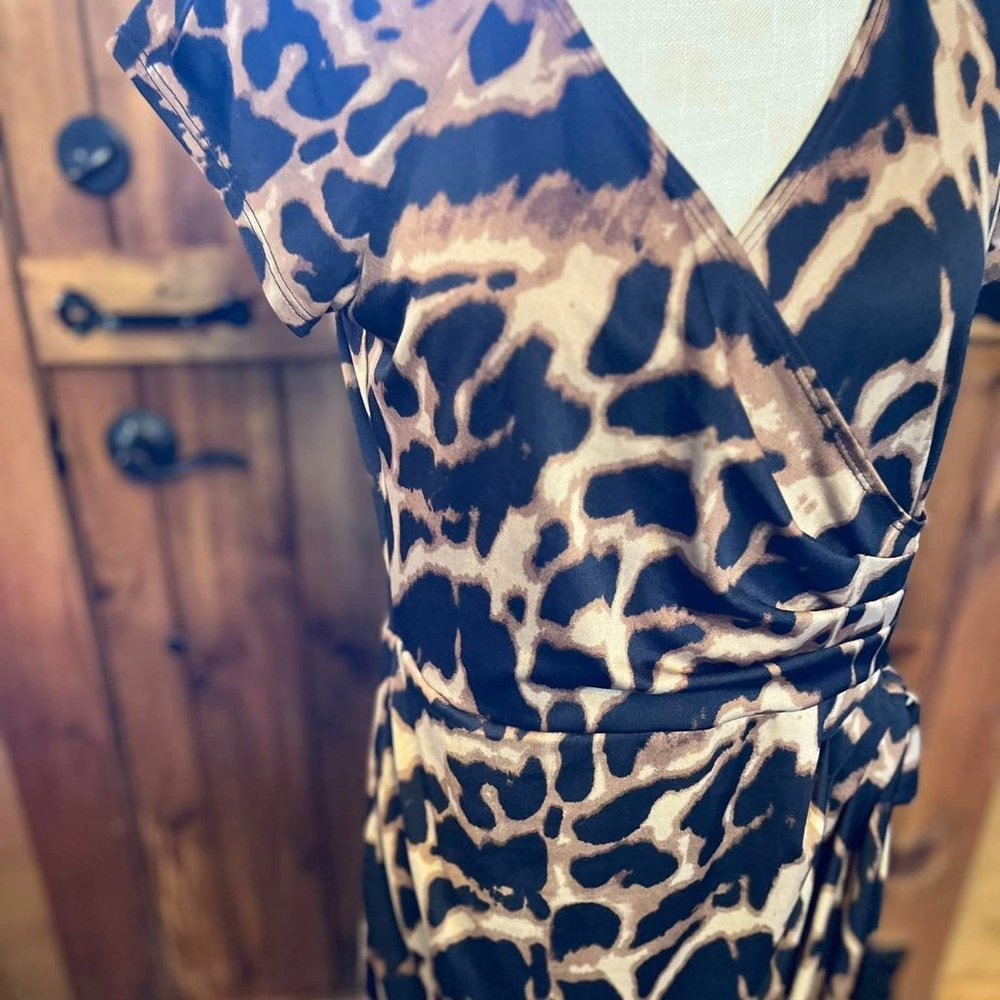 Vintage Tiana B dress size Med Leopard Animal print Sexy 2182 - Picture 3 of 4